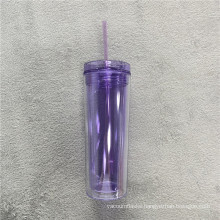 AS Acrylic plastic slim tumbler with straw in bulk acrylic cup Custom Eco Acrylic Plastic Shimmer Drink Tumblers with Straw